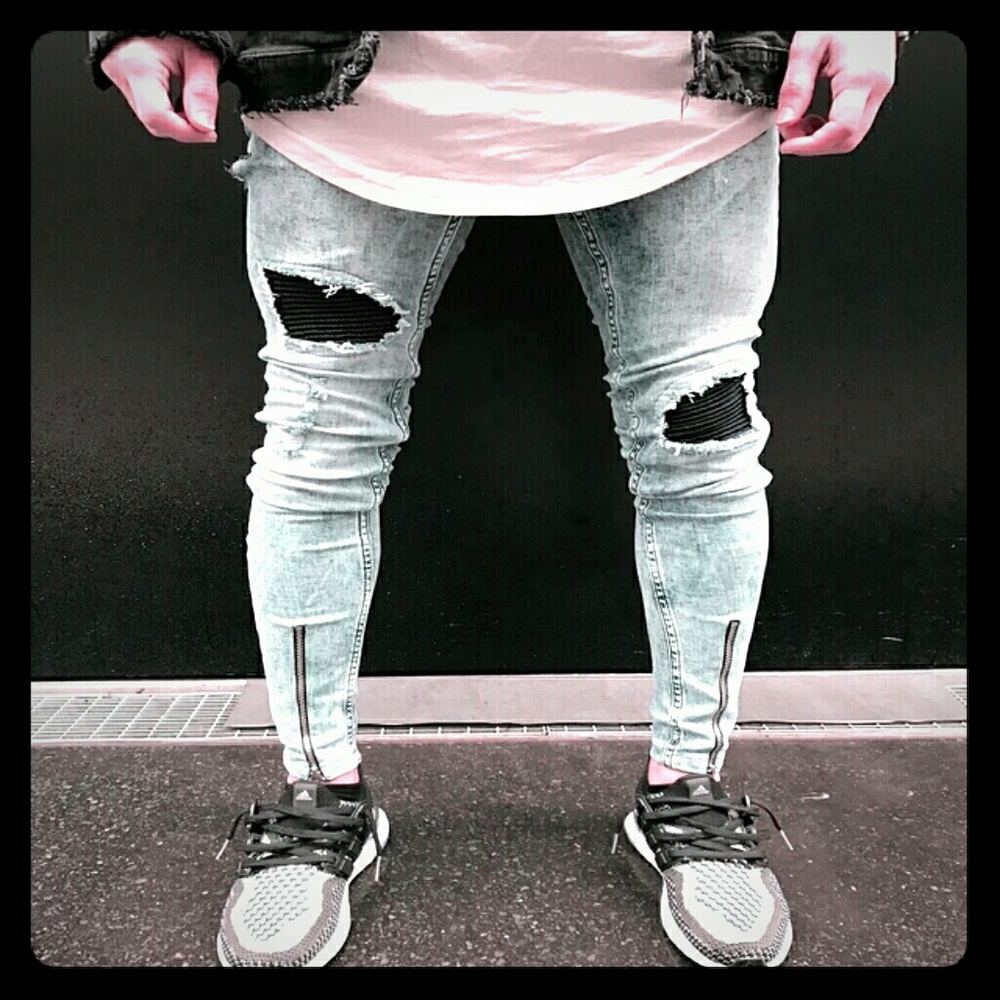 QoolXCWear denim pants Popular Snowflake Whitish M